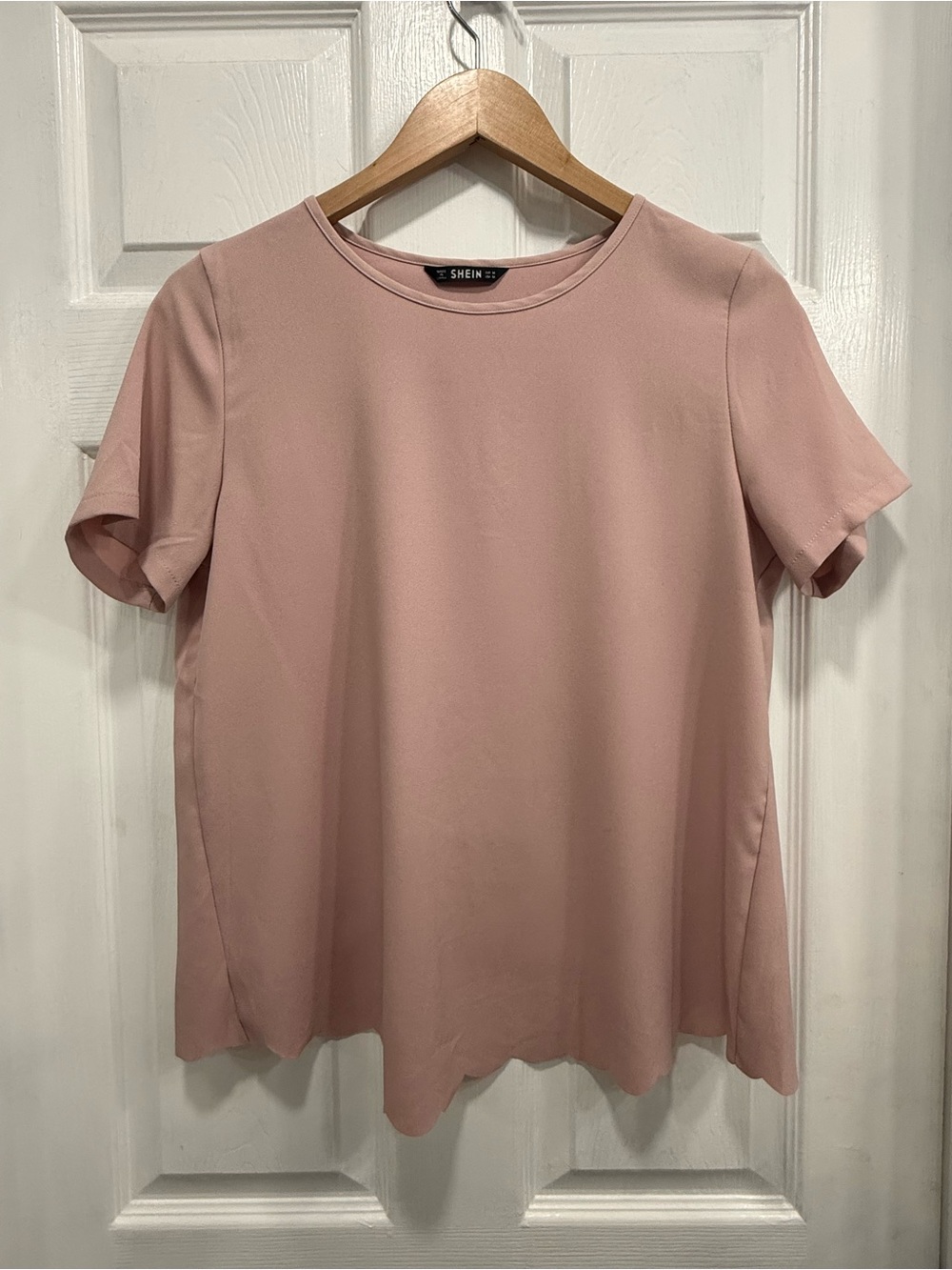 SHEIN pink scalloped top